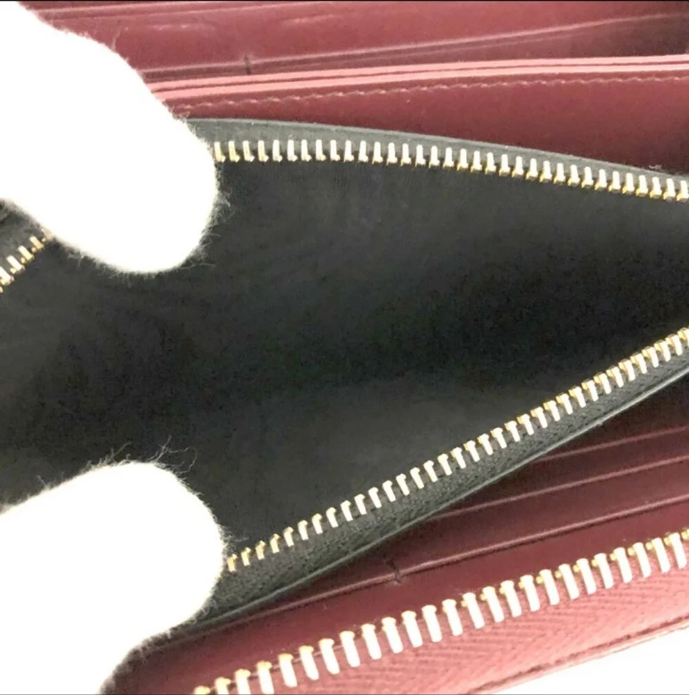 PRADA Red Saffiano Leather Zip Around Wallet - Picture 6 of 8